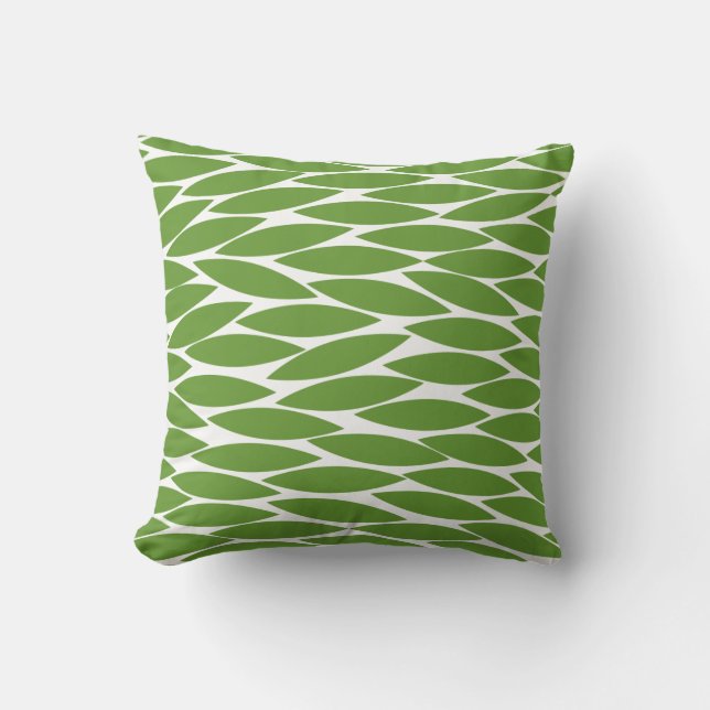 Abstract 250713 - Avocado Green on White Cushion (Front)