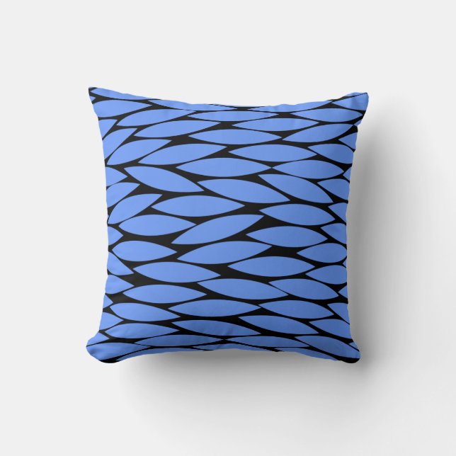 Abstract 250713 - Baby Blue on Black Cushion (Front)