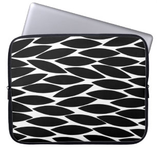Abstract 250713 - Black on White Laptop Sleeve