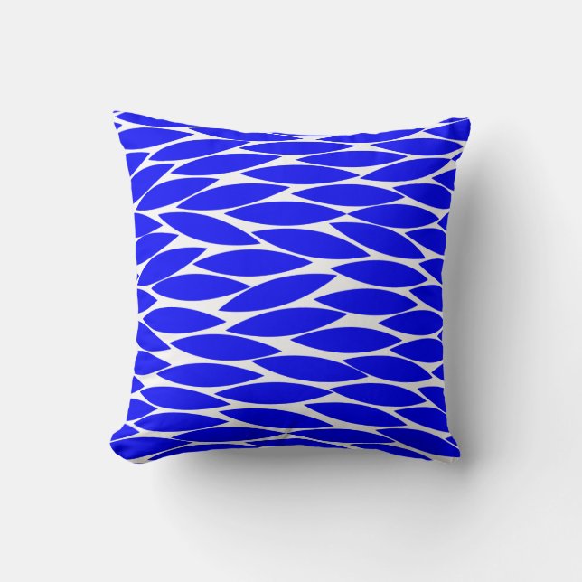 Abstract 250713 - Blue on White Cushion (Front)
