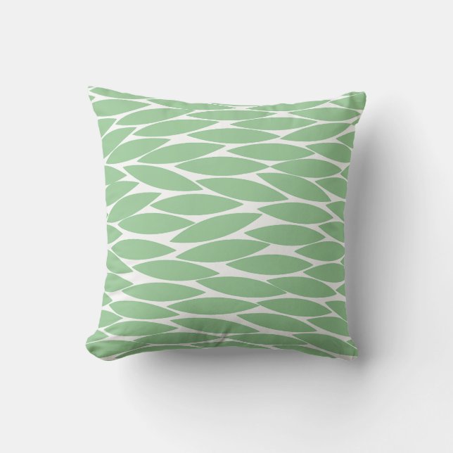 Abstract 250713 - Faded Green on White Cushion (Front)