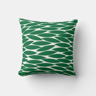 Abstract 250713 - Forest Green on White Cushion