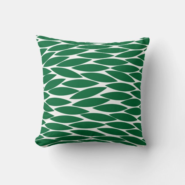 Abstract 250713 - Forest Green on White Cushion (Front)
