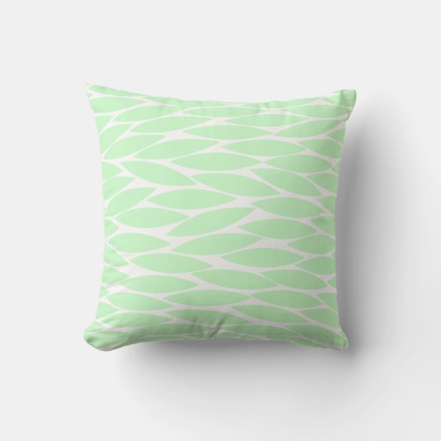 Abstract 250713 - Ghost Green on White Cushion (Front)