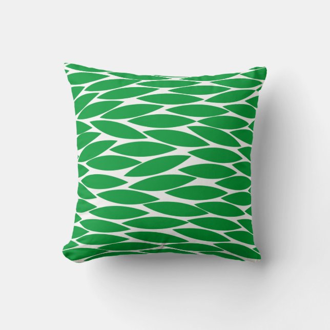 Abstract 250713 - Grass Green on White Cushion (Front)