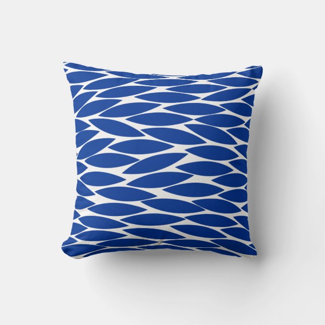Abstract 250713 - Navy Blue on White Cushion (Front)