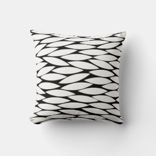 Abstract 250713 - White on Black Cushion