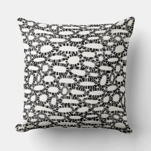Abstract 250923 - Black on White Cushion
