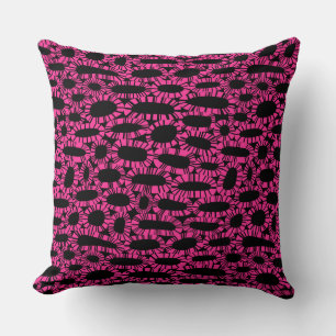 Abstract 250923 - Hot Pink on Black Cushion