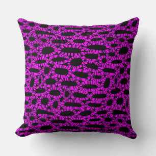 Abstract 250923 - Magenta on Black Cushion