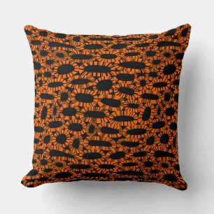 Abstract 250923 - Orange on Black Cushion