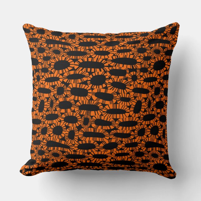 Abstract 250923 - Orange on Black Cushion (Front)