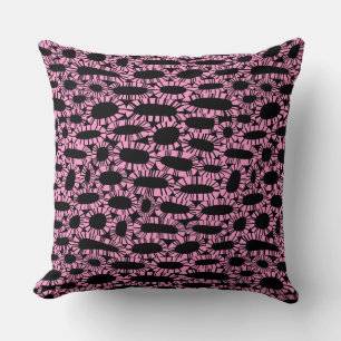 Abstract 250923 - Pink on Black Cushion