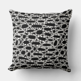 Abstract 250923 - White on Black Cushion