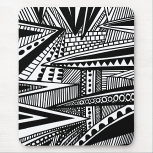 Abstract 25 - Black and White Mouse Mat