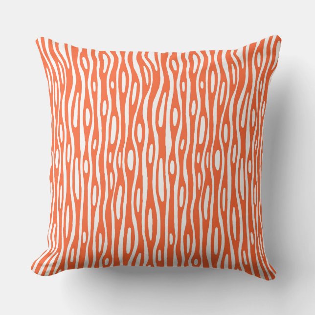 Abstract 280314 - Autumn Orange on White Cushion (Front)