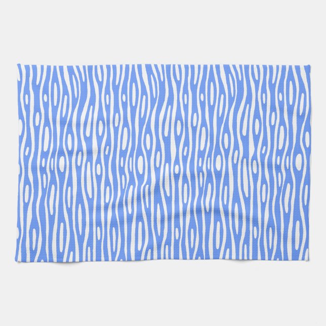 Abstract 280314 - Baby Blue on White Tea Towel (Horizontal)
