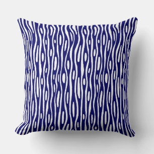 Abstract 280314 - Deep Navy on White Cushion