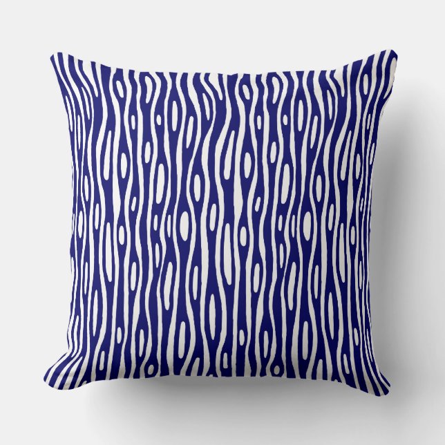 Abstract 280314 - Deep Navy on White Cushion (Front)