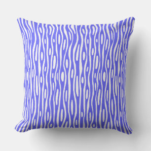 Abstract 280314 - Electric Blue on White Cushion