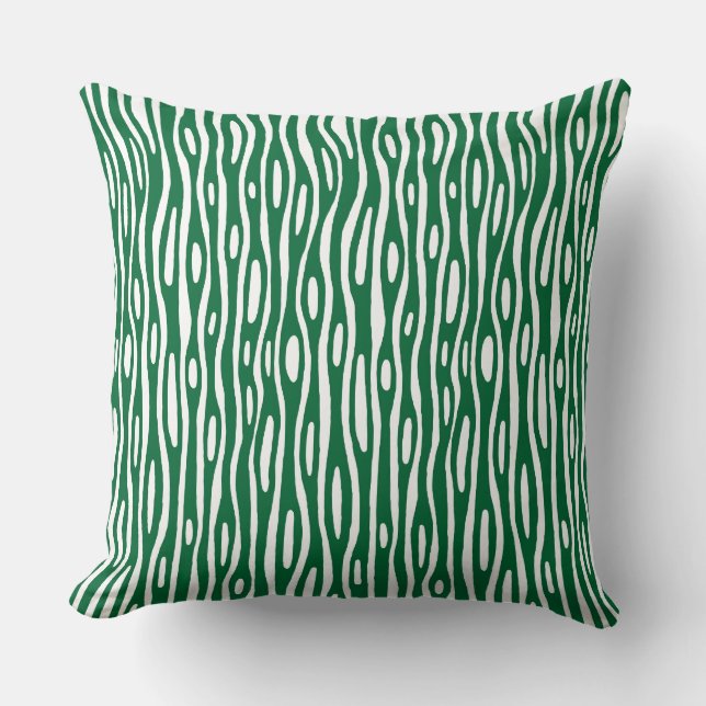 Abstract 280314 - Forest Green on White Cushion (Front)