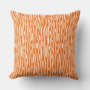 Abstract 280314 - Orange on White Cushion