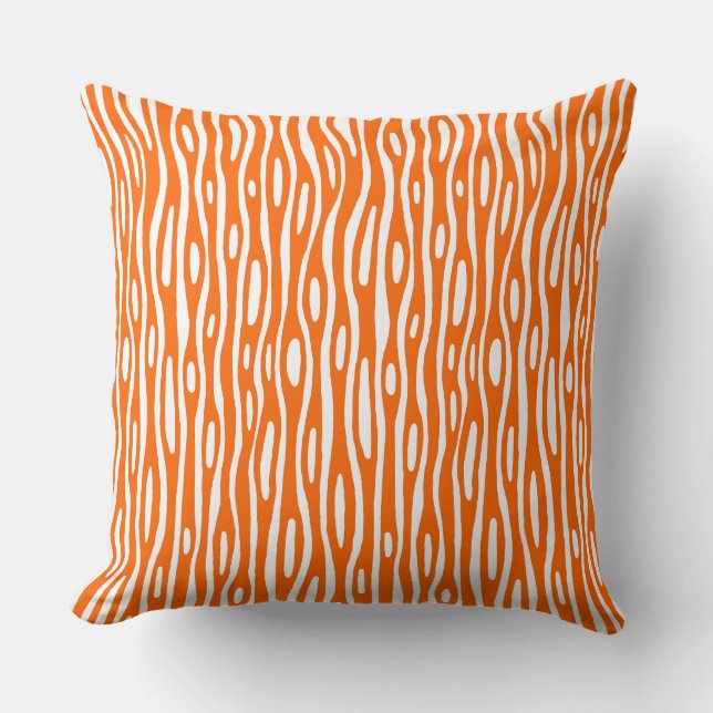 Abstract 280314 - Orange on White Cushion (Front)