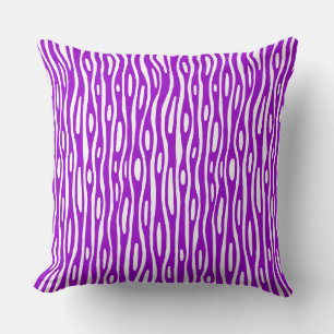 Abstract 280314 - Purple on White Cushion