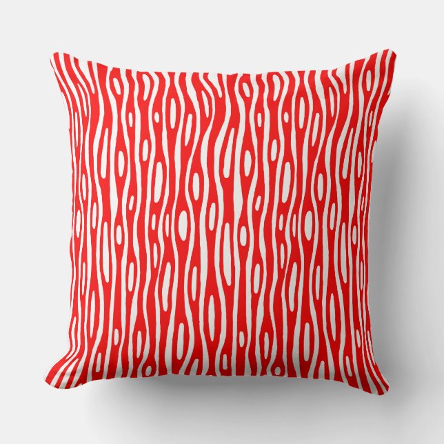 Abstract 280314 - Red on White Cushion (Front)