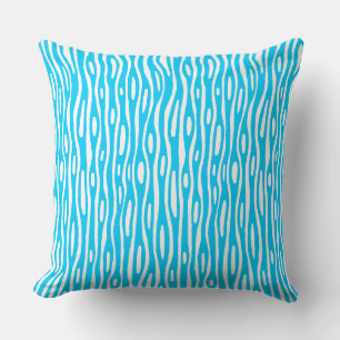 Abstract 280314 - Sky Blue on White Cushion