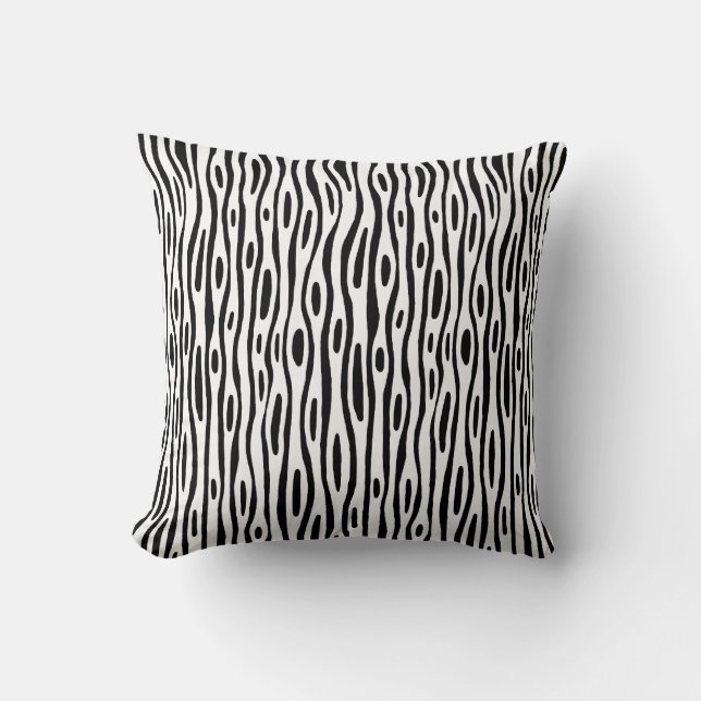 Abstract 280314 - White on Black Cushion (Front)