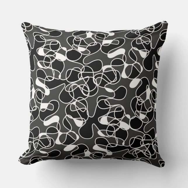 Abstract 290523 Black and White Cushion (Front)