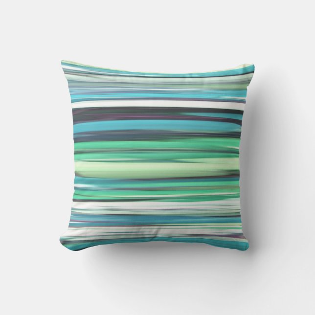 Abstract #2: Aqua blue green blur Cushion (Front)