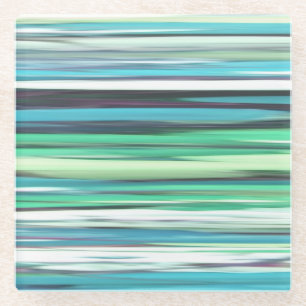 Abstract #2: Aqua blue green blur Glass Coaster