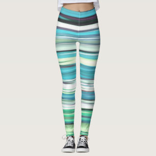 Abstract #2: Aqua blue green blur Leggings