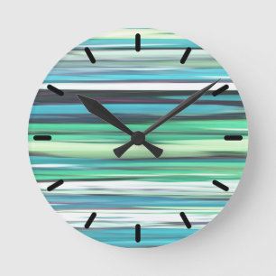 Abstract #2: Aqua blue green blur Round Clock