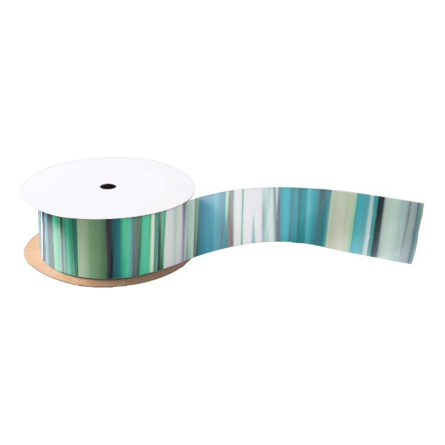 Abstract #2: Aqua blue green blur Satin Ribbon (Spool)