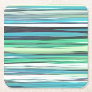 Abstract #2: Aqua blue green blur Square Paper Coaster