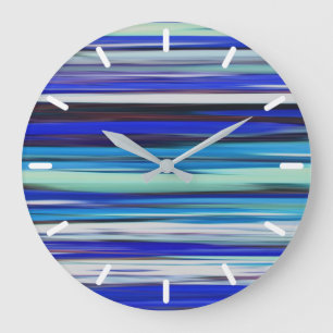 Abstract #2: Blue blur Large Clock