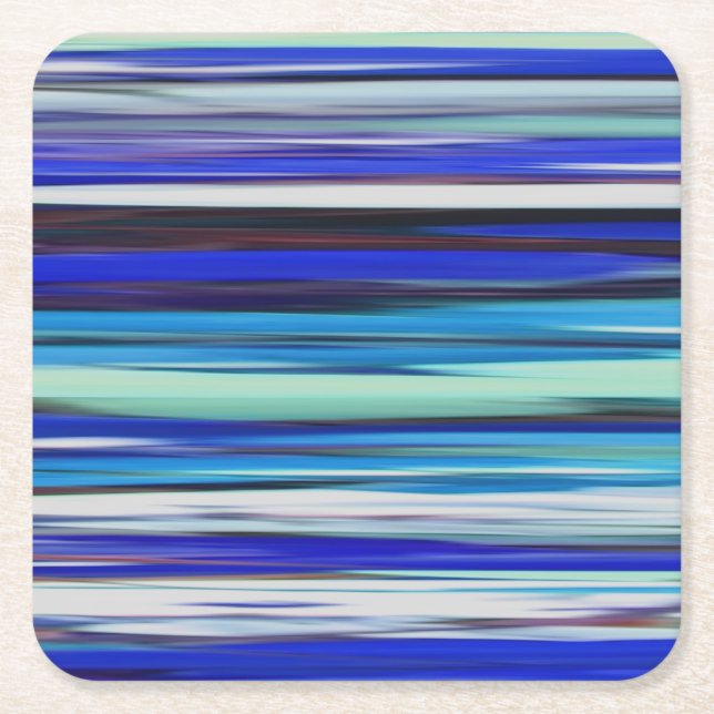 Abstract #2: Blue blur Square Paper Coaster (Front)