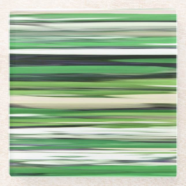 Abstract #2: Green blur Glass Coaster (Front)