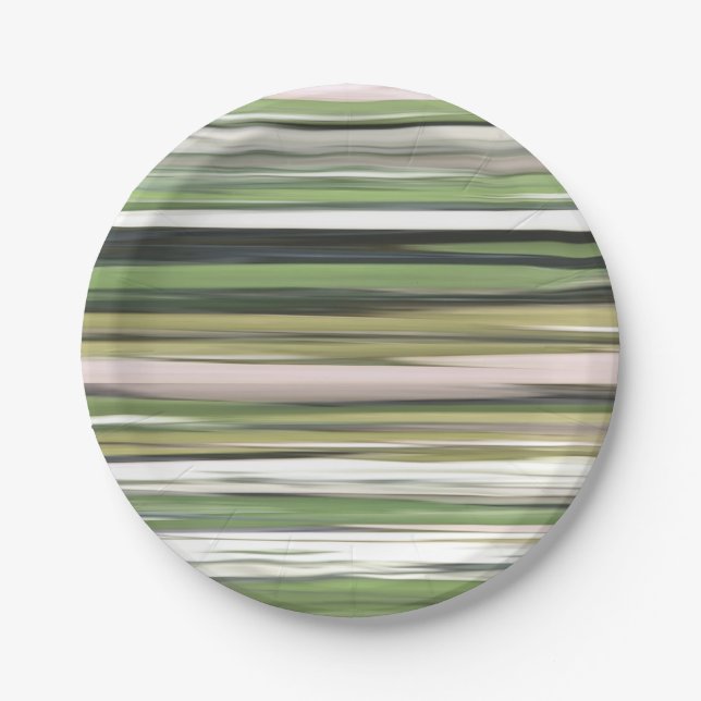 Abstract #2: Olive green blur Paper Plate (Front)