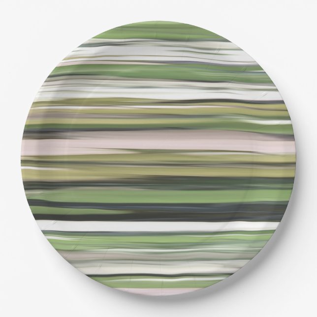 Abstract #2: Olive green blur Paper Plate (Front)
