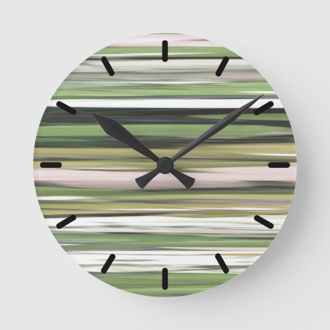 Abstract #2: Olive green blur Round Clock (Front)