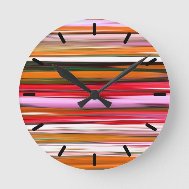 Abstract #2: Orange blur Round Clock (Front)