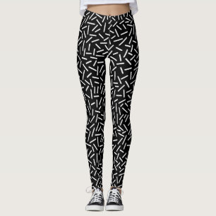 Abstract 300117 - White on Black Leggings
