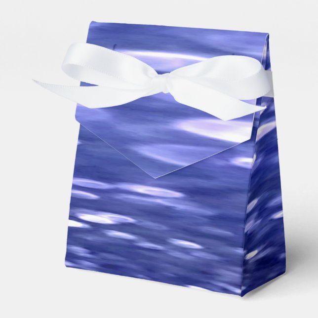 Abstract #3: Blue shimmer Favour Box (Front Side)