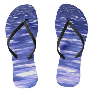 Abstract #3: Blue shimmer Flip Flops