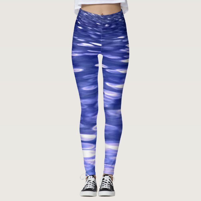 Abstract #3: Blue shimmer Leggings (Front)