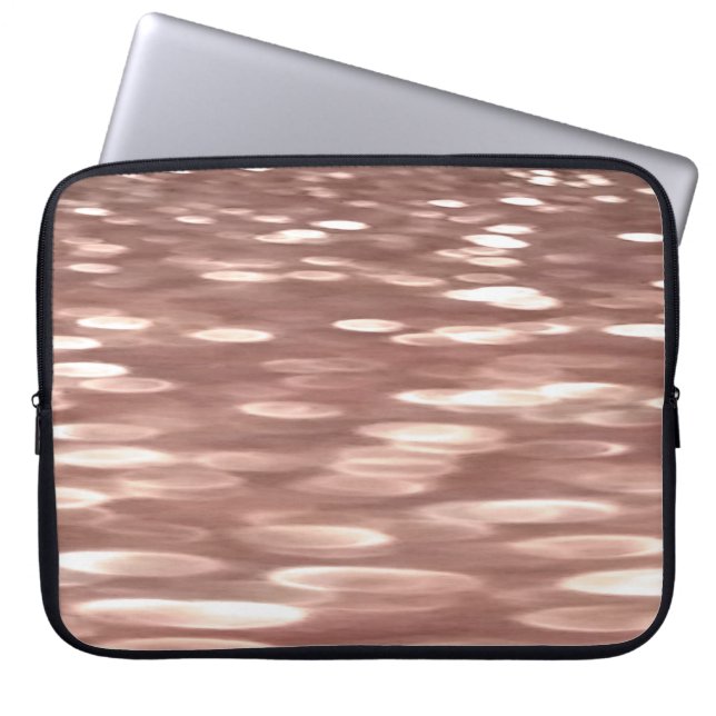 Abstract #3: Copper Rose Gold shimmer Laptop Sleeve (Front)
